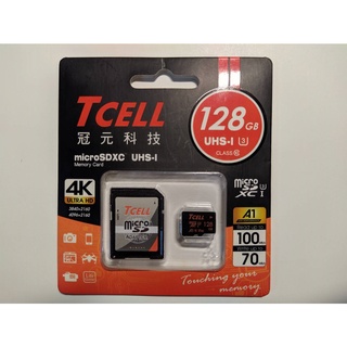 TCELL 冠元 microSD A1 U3 V30 100MB 70MB 128GB 記憶卡