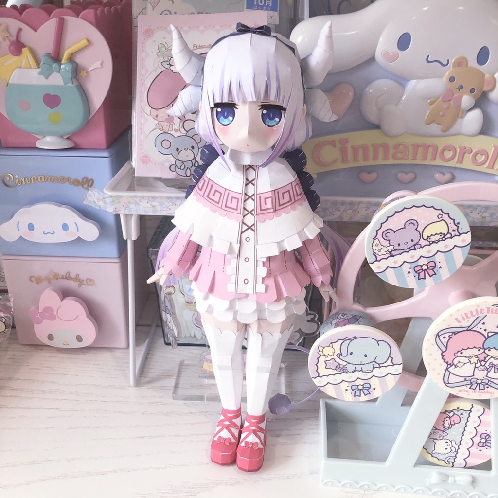 小林家的龍女僕_康娜 卡姆依 立體紙模型 原創 手工 DIY 3D 摺紙折紙 紙製品 動漫同人 小林家的女僕龍 lili