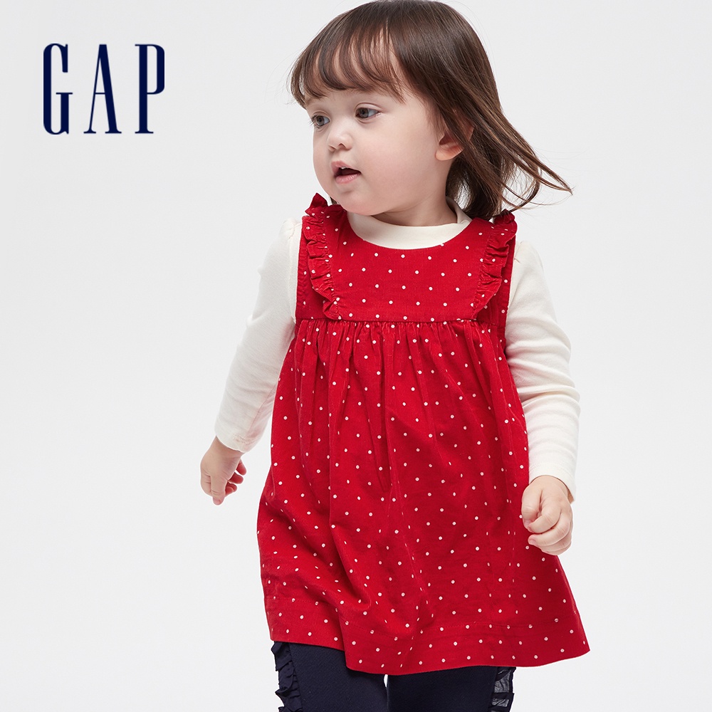 Gap 嬰兒裝 可愛波點印花洋裝兩件裝-紅色(616395)