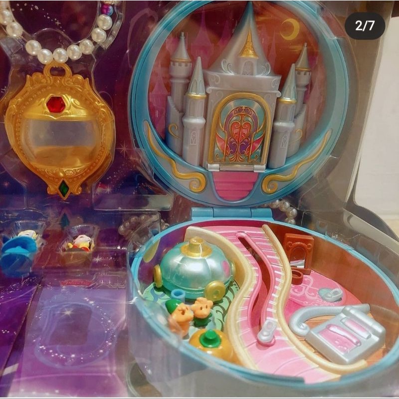 🔥迪士尼美女與野獸冰雪奇緣灰姑娘公主城堡寶盒娃娃屋(類polly pocket的寶盒玩具)