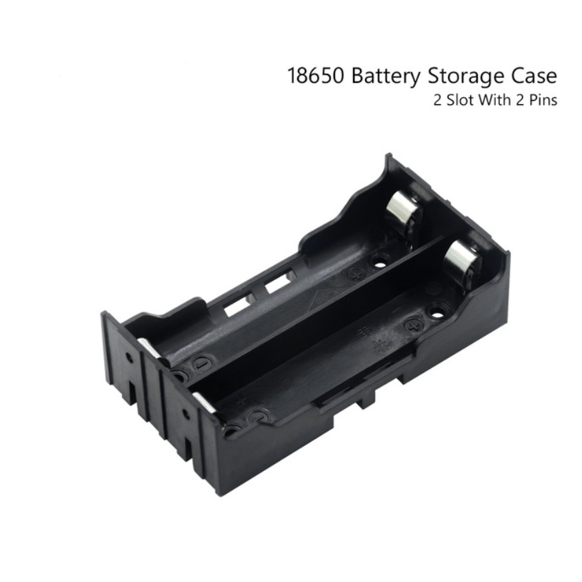 18650 移動電源盒 2X 18650 電池座收納盒盒座 2 槽電池盒帶硬針 DIY
