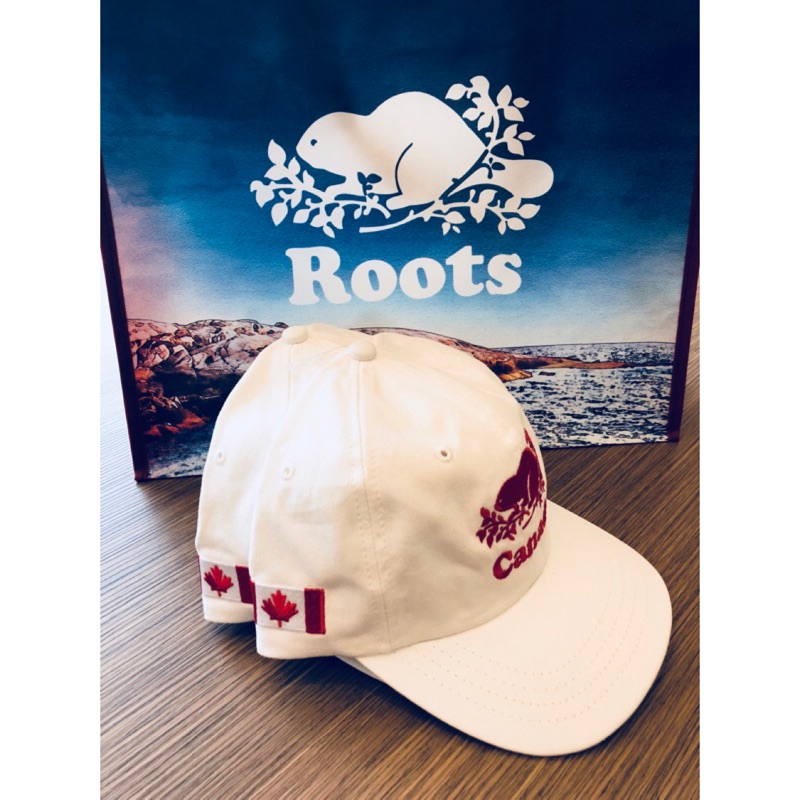 MiF Store💫加拿大製 Roots 帽子 100%正品 白紅款 情侶帽