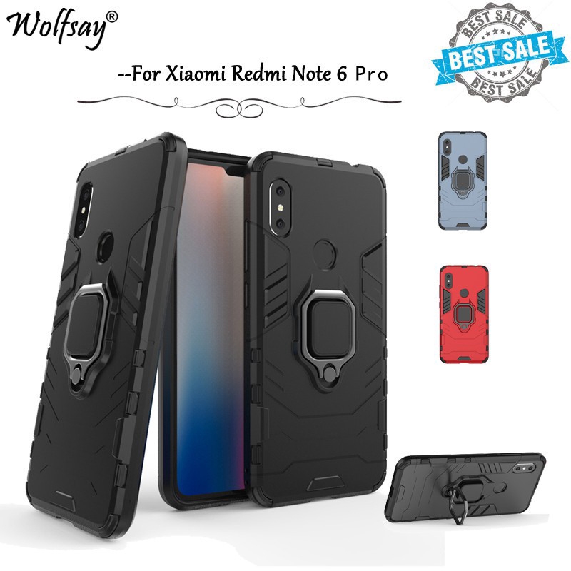 小米紅米note 6 Pro 保護殼手機殼軍事級防摔硬殼新式創意指環支架手機殼 蝦皮購物