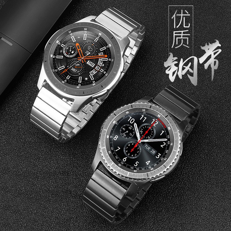 三星sport s4/gear s3智能手表表帶galaxy watch lte金屬表帶active44mm蝴蝶扣表帶