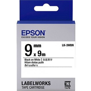 LK-3WBN EPSON 標籤帶 (白底黑字/9mm) C53S653401