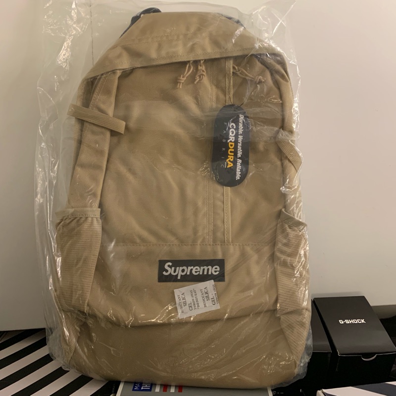 supreme ss18 backpack tan