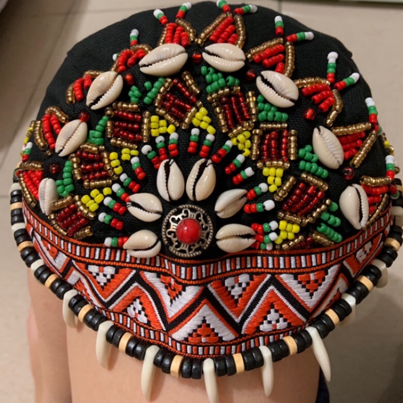 手工原住民傳統帽子、手環鈴鐺配件