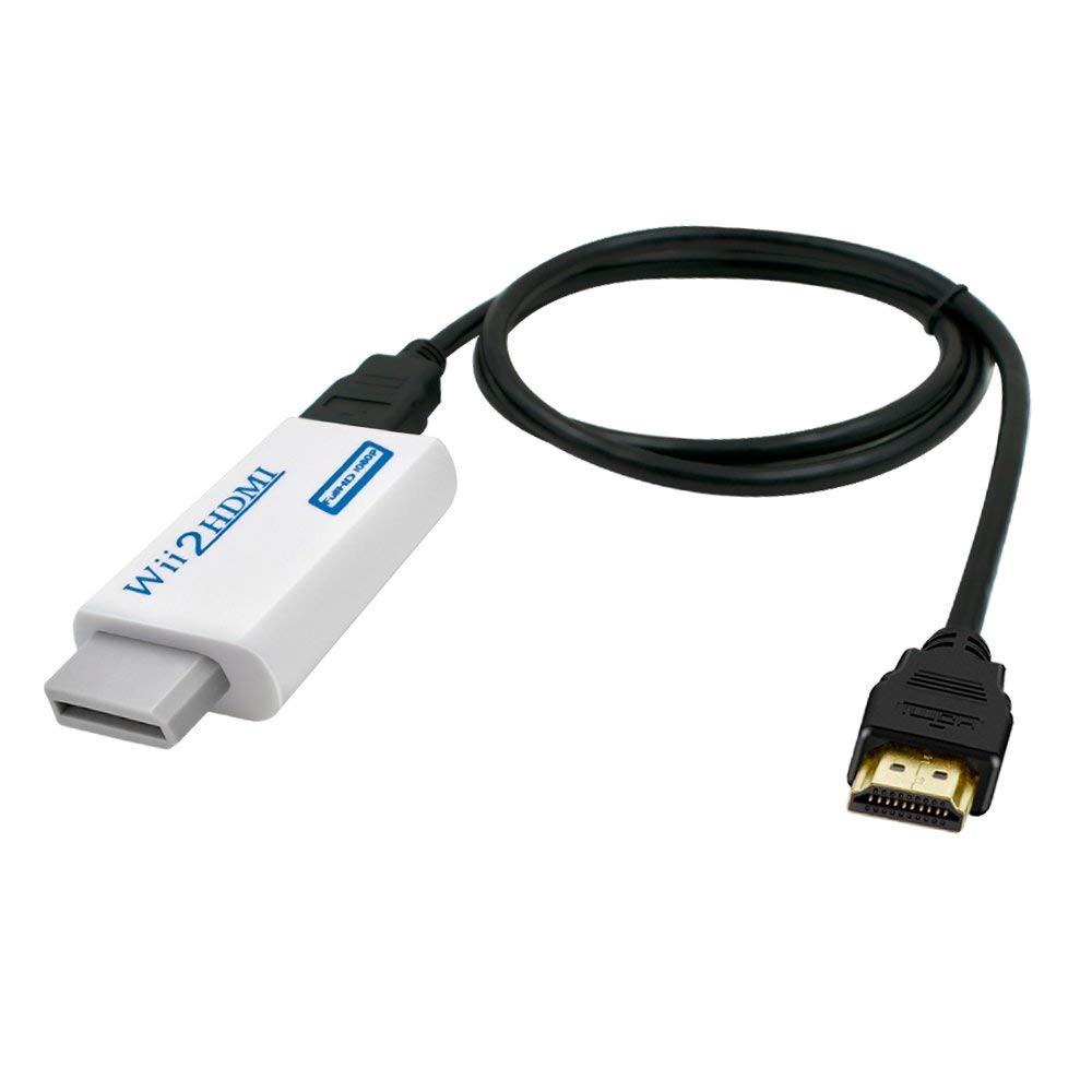 適用於 Wii 到 HDMI 轉換器,帶 5 英尺高速 HDMI 電纜 Wii2HDMI 適配器輸出視頻和音頻的音頻,帶