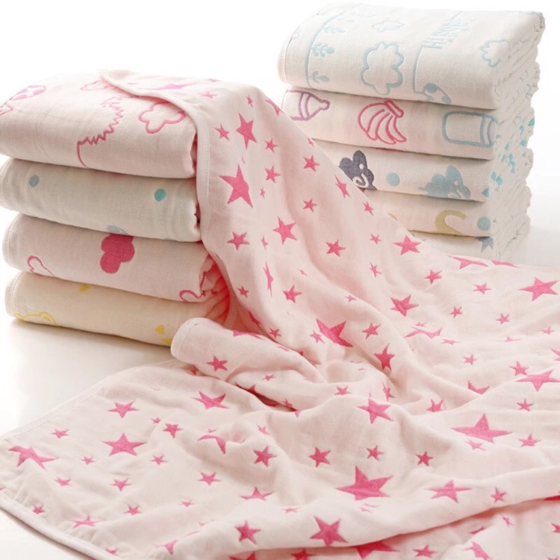 ［出清。售完不補］寶寶👶🏻五層紗純棉可愛圖案涼被 浴巾 包巾 幼稚園蓋被