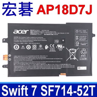 ACER 宏碁 AP18D7J 原廠電池 Swift 7 2019 SF714 SF714-52 SF714-52T
