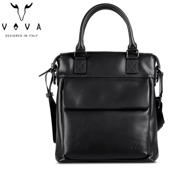 VOVA 公爵系列職人手提/斜背兩用包 真皮側背包/斜背包 VA120S05BK 黑色（A4文件可）