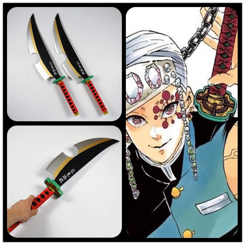 鬼滅之刃刀音柱宇髓天元cos服道具武器雙刀 蝦皮購物