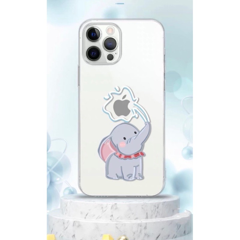 可愛大象 iphone12pro max蘋果11手機殼  x/xs/xr/7/8plus 小飛象 (瘋窩）噴水大象