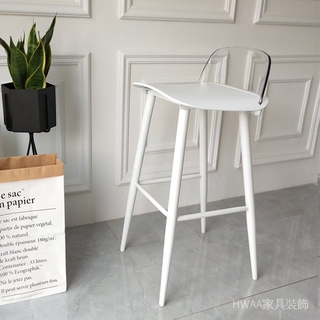 【椅子】北歐設計師透明靠背網紅吧台椅前台酒吧咖啡廳奶茶店高腳吧台凳椅