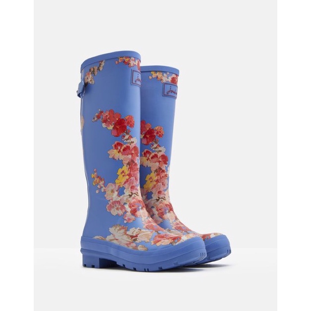 Miolla 英國品牌Joules 天藍底色花朵高筒雨鞋/雨靴