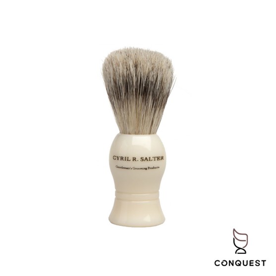 【 CONQUEST 】英國 Cyril R Salter 仿象牙白手工刮鬍刷 鬍刷 鬍泡刷 Shaving Brush