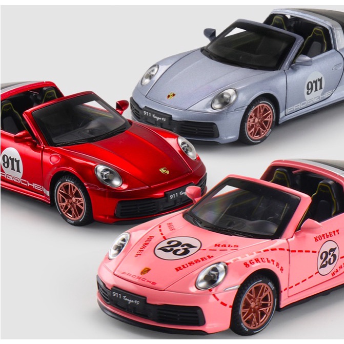 「車苑模型」新奧 1:32  Porsche 保時捷  911 Targa 4S 敞篷 聲光
