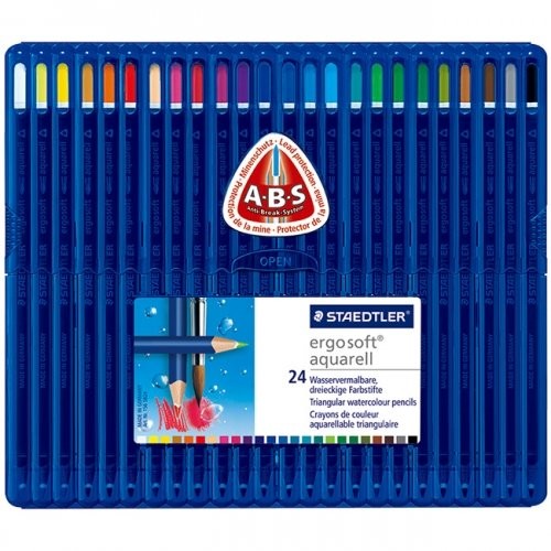 【筆倉】 施德樓 STAEDTLER MS156SB24 Ergosoft 全美水彩色鉛筆 (標準型24色入)
