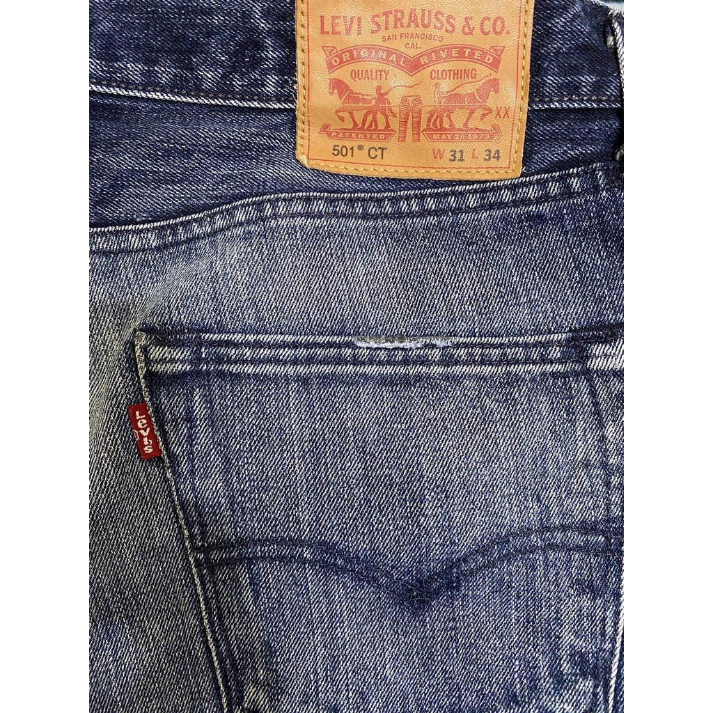 近全新正品Levis 501CT(W31)刷白爪痕牛仔褲