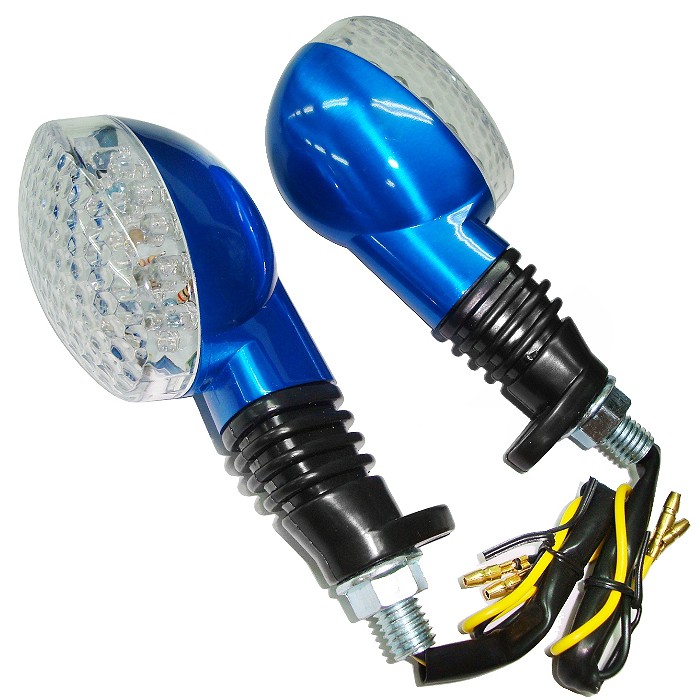 235A082  LED-2 方向燈 藍殼黃光2入  LED 方向燈 轉向燈  摩托車 重機 尾燈 改裝 機車 電動車