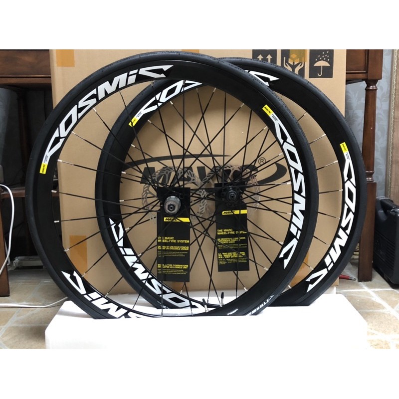 Mavic Cosmic elite disc 40mm全鋁’碟煞’板輪組(碟煞快拆式與貫通軸均有）