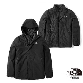 【美國 the north face】男款 防風防水透氣連帽兩件式外套 夾克 3vsj-kx7 黑