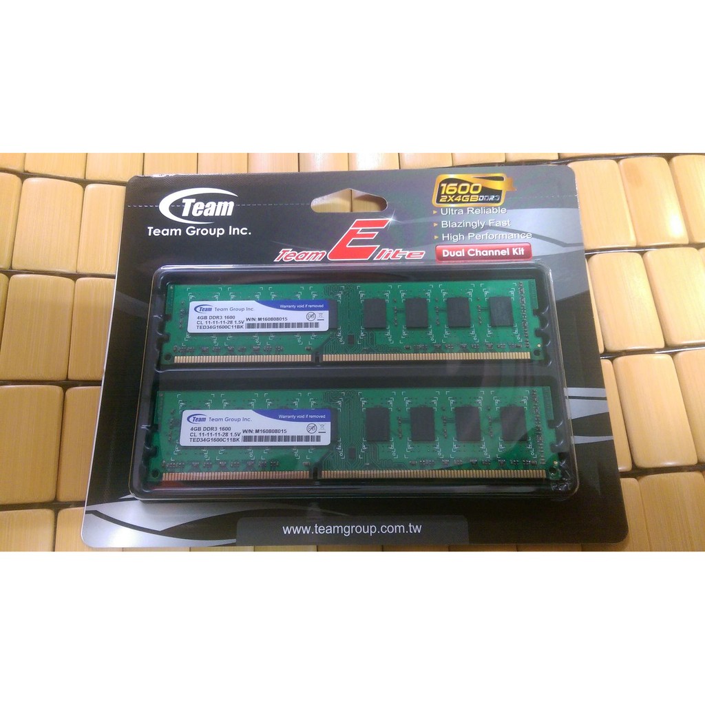 Team 十銓 DDR3 1600 4Gx2條 雙通道 共8G 雙面顆粒 hynix (1333相容)
