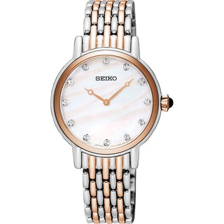 SEIKO 精工 晶鑽石英女錶-雙色版(SFQ806P1)(7N00-0BL0P)29mm