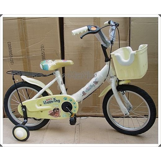 ♡曼尼♡台灣製造 打氣輪 16吋 cool~狗 腳踏車 兒童自行車 童車 全配/臀座加寬/鋁框/大籃子/免組裝  米