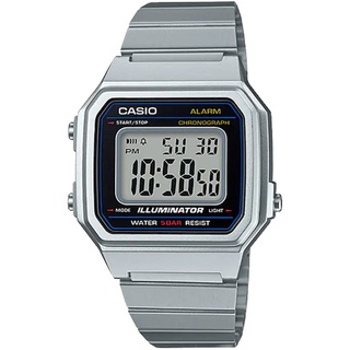 【CASIO 卡西歐】B650WD-1A 復古方形 大型數字顯示 鋼錶帶電子錶 銀 台南 時代鐘錶