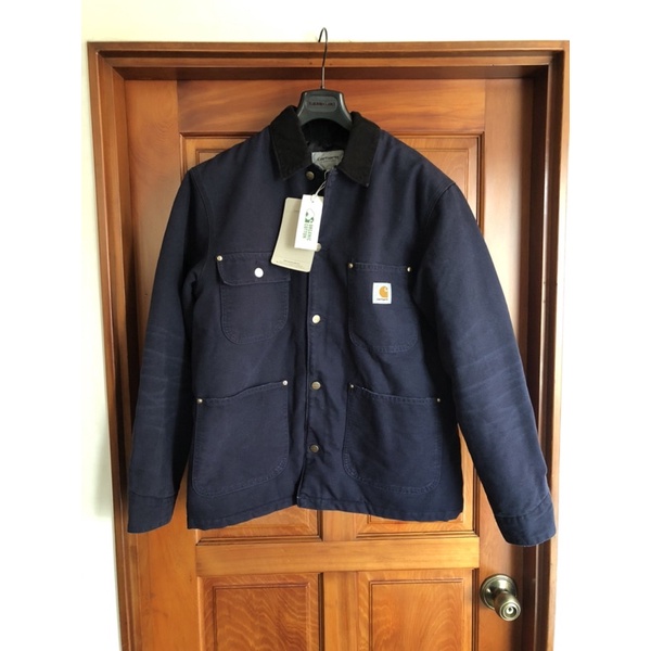 全新Carhartt WIP OG Chore Coat 藍色 大衣  菱格紋鋪棉內裡 m號。現況如圖。