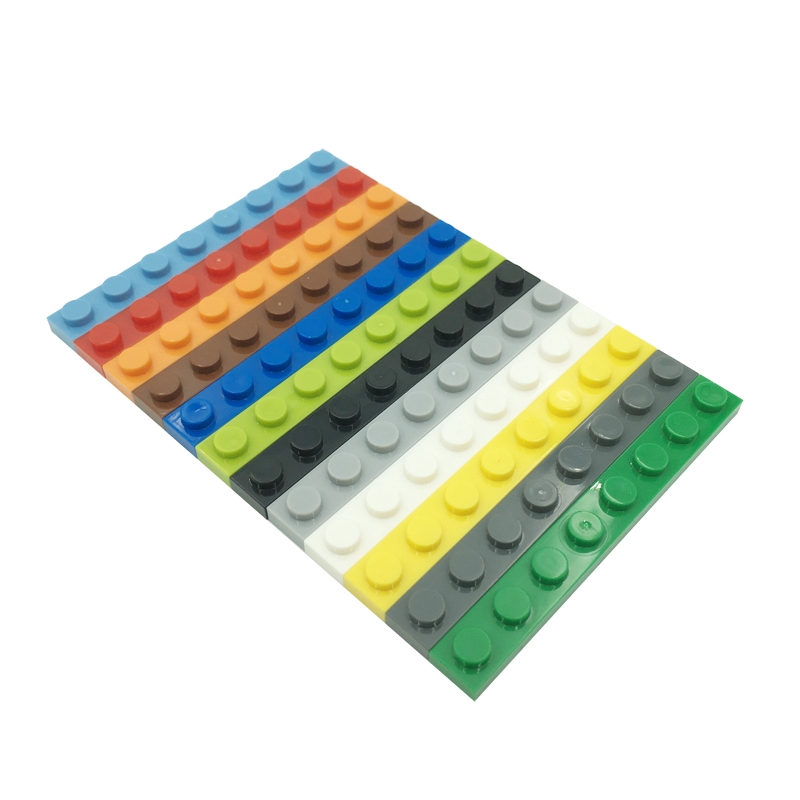 小顆粒DIY散件兼容3460 MOC零配件 積木矮片矮板1x8孔 10片 積木零組件 矮片
