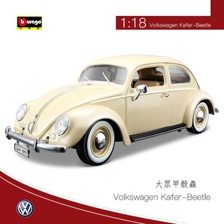∈✽1：18合金車模大眾甲殼蟲汽車模型擺件收藏男孩玩具