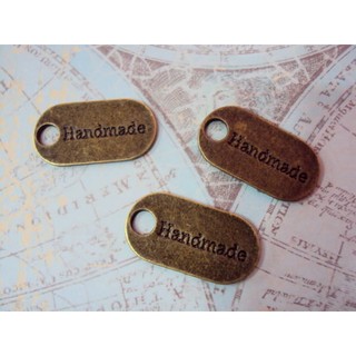 幸福瓢蟲~古銅吊墬-#194單孔Handmade牌(2入)~zakka/古董小物/拼布材料/拉鍊頭/吊飾