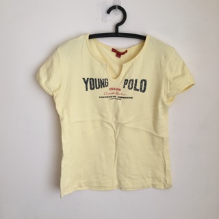 二手衣 Young Polo Vigor 鵝黃色短袖上衣T恤 童裝 d
