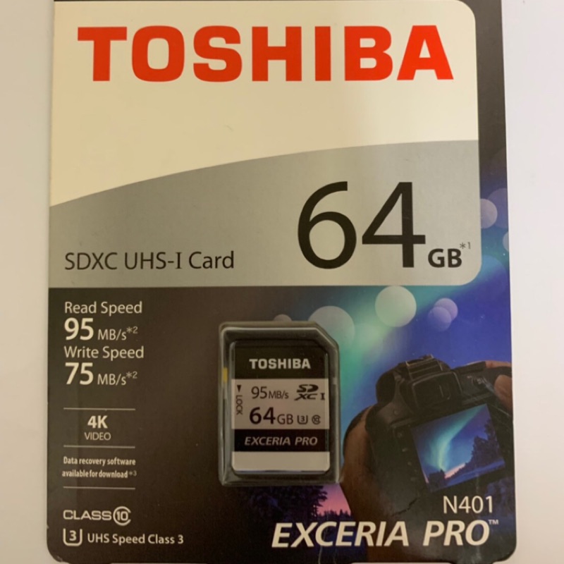 Toshiba 東芝 EXCERIA PRO 64GB R95/W75 UHS-I U3 SDXC 勁速炫銀記憶卡