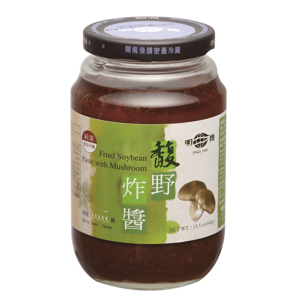 明德食品 風味手釀馥野炸醬440g 純素 不辣 官方直營 岡山豆瓣醬第一品牌