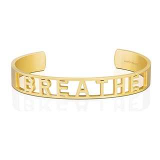 MANTRABAND 美國悄悄話 BREATHE 金色手環 新款小寬版 慢慢呼吸