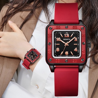 Rebirth 女士矽膠日本機芯石英腕錶女士防水女鐘女士手錶 2022