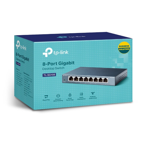 【TP-LINK】TL-SG108 8埠專業級Gigabit桌上型乙太網路交換器(鋼殼)