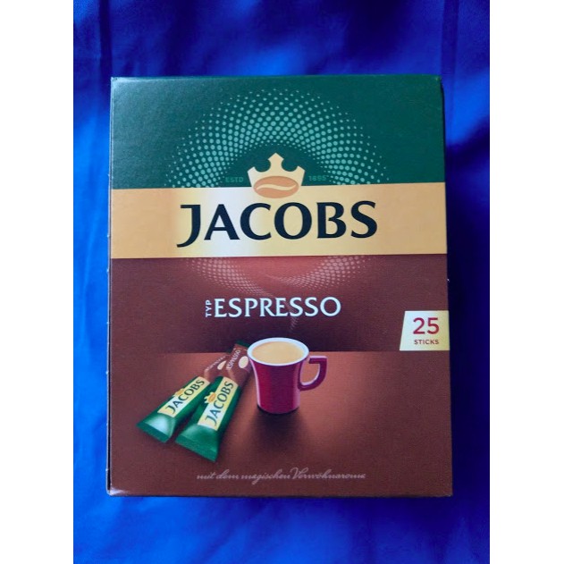 德國Jacobs 經典即溶咖啡 義式濃縮Espresso 25入, 無糖無奶精