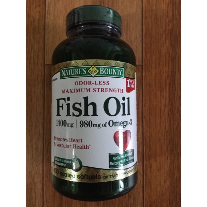 《の私人》Nature’s Bounty Fish oil 高濃度無味魚油軟膠囊1400毫克 130粒 健康食品(出清)