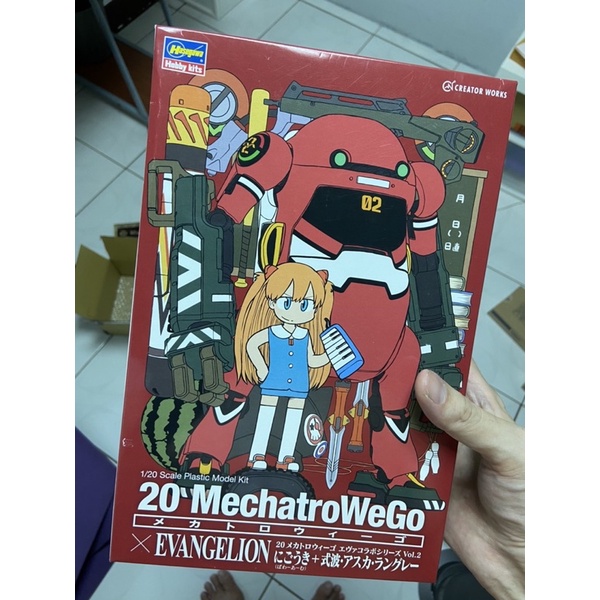 HASEGAWA 1/20 組裝模型 Mechatro WEGO x EVA新世紀福音戰士聯名 2號機+明日香 有盒損