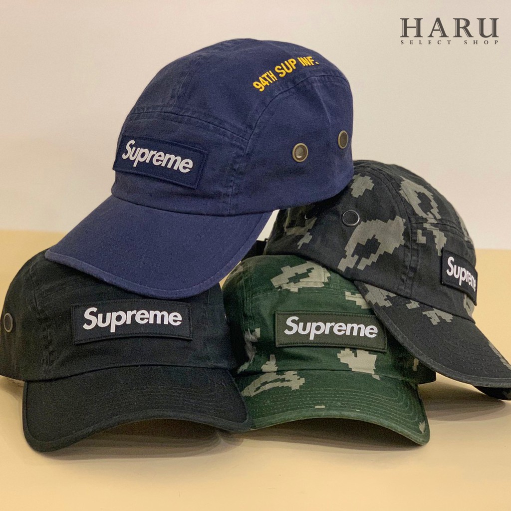 HAru] SUPREME FW21 厚貼布box logo MILITARY CAMP CAP 五分割帽| 蝦皮購物