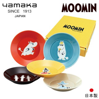 【日本山加yamaka】moomin嚕嚕米彩繪陶瓷淺盤禮盒5入組 (MM1300-57)