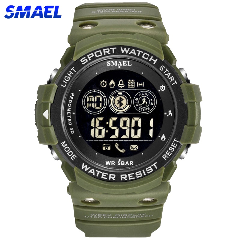Smael 運動男士手錶多功能數字手錶 5Bar 防水休閒電子男士手錶 LY-1602