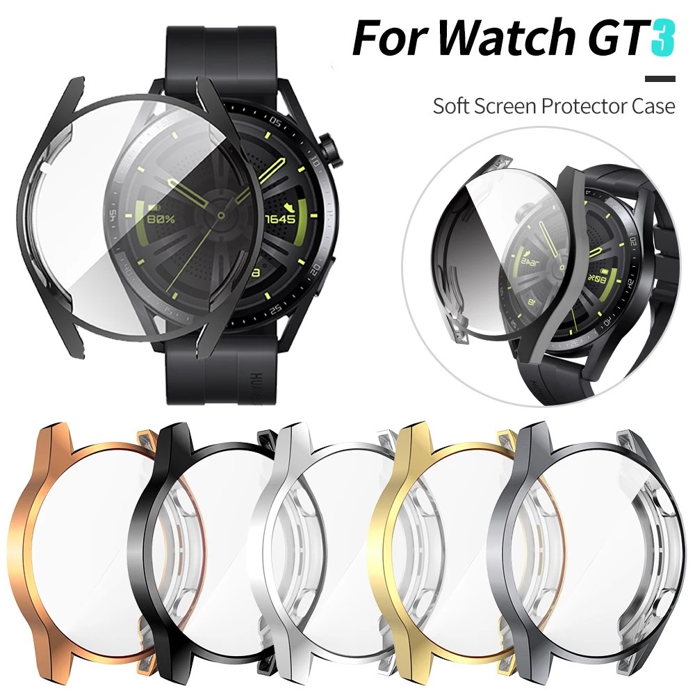 適用於華為Huawei Watch GT3 46mm GT3 GT 2 2e 42mm 保護殼 矽膠保護殼