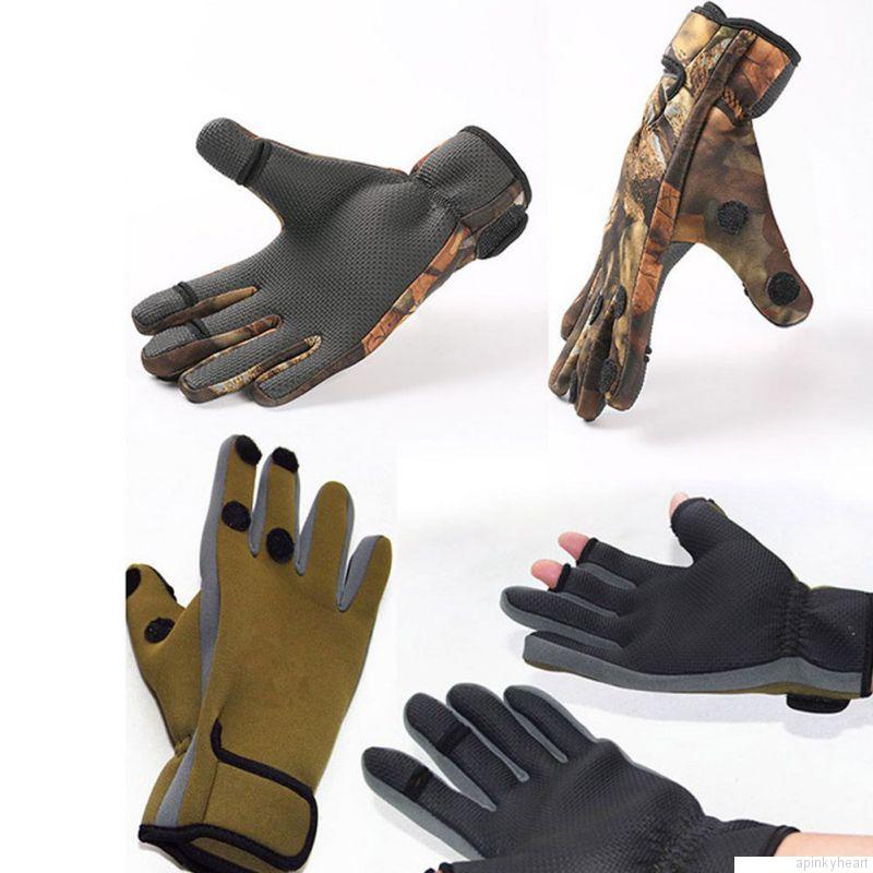 戶外運動手套 可露三指 騎車手套 冬季保暖騎行手套 全指防滑釣魚手套 保暖 手套 機車 防風手套