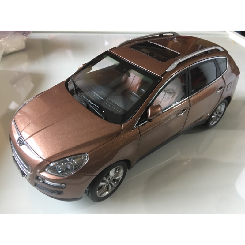 台灣正廠納智捷LUXGEN7 SUV U7棕色金色1:18合金車模型車（附原廠盒）