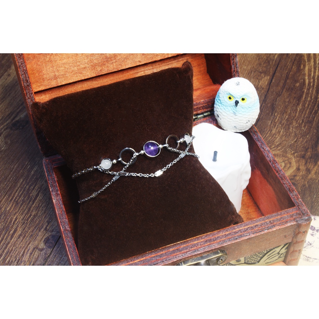 絨毛點 ─ 手做飾品 ─ 水晶&amp;半寶石手鍊 ─  紫水晶蕾絲造型手鍊